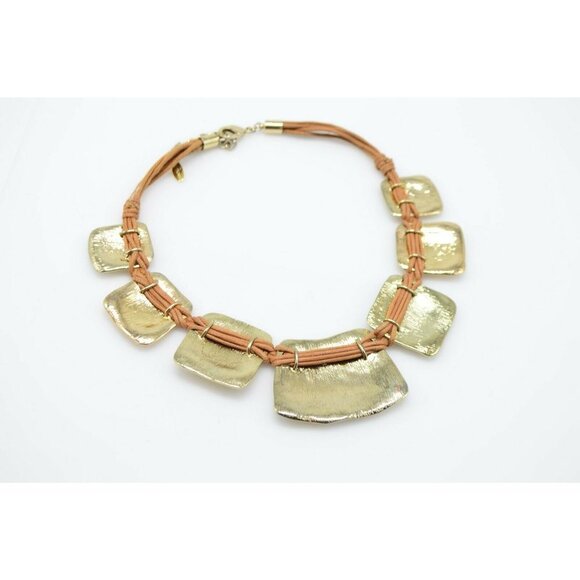 St Thomas Gold Graduated Disc Statement Necklace - Picture 5 of 5
